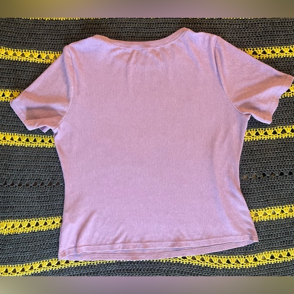 MOTF PREMIUM PLUS SIZE (1x) MAUVE PURPLE RIBBED T-SHIRT - Picture 4 of 4